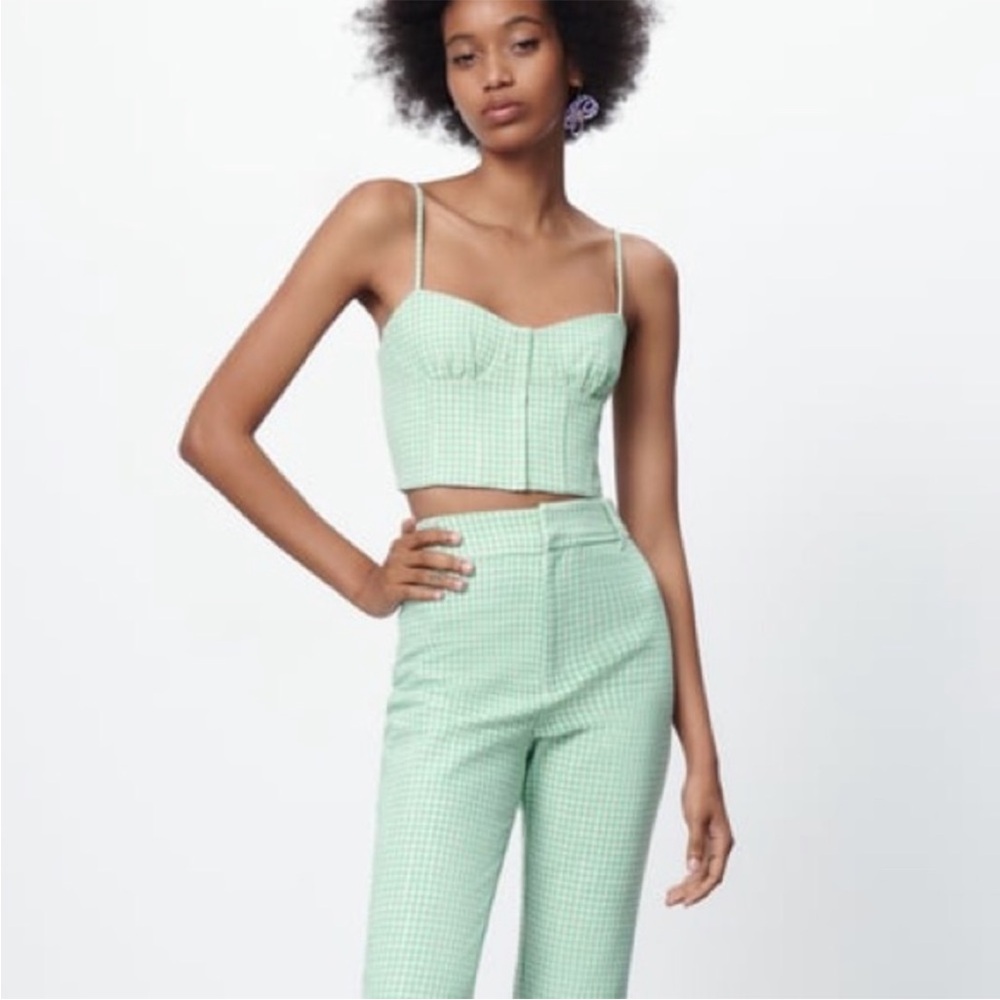 Zara Gingham Corset Top